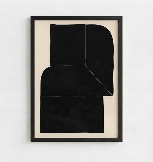 Black Minimalist Abstract Wall Art Print