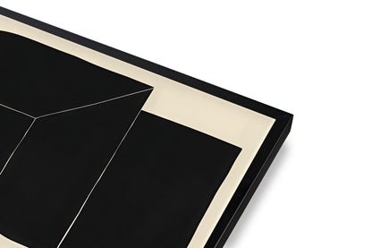 Black and beige geometric patterned tray on a white background