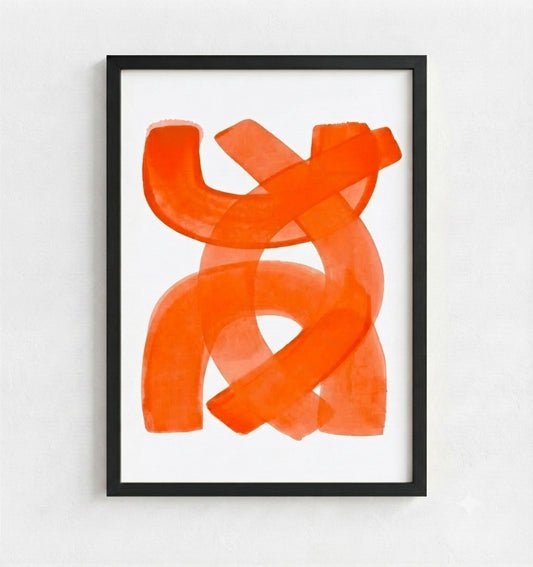 Orange Minimalist Abstract Wall Art Print