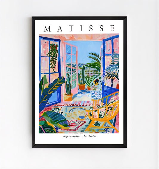 FramedMatisse Le Jardin Exhibition Poster colorful balcony wall art inspired by Henri Matisse